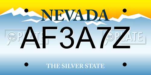 AF3A7Z Nevada License Plate