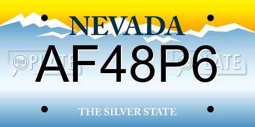 AF48P6 Nevada License Plate