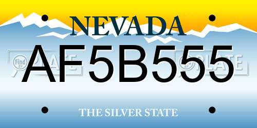 AF5B555 Nevada License Plate