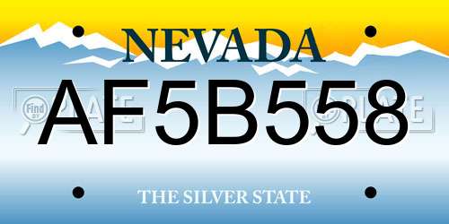 AF5B558 Nevada License Plate