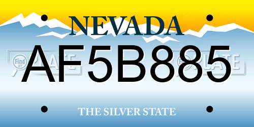 AF5B885 Nevada License Plate