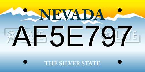 AF5E797 Nevada License Plate
