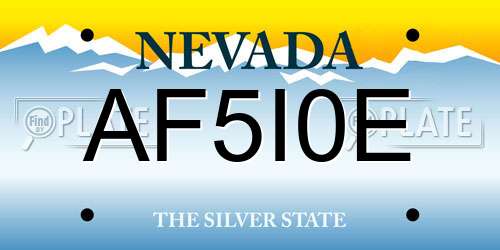 AF5I0E Nevada License Plate