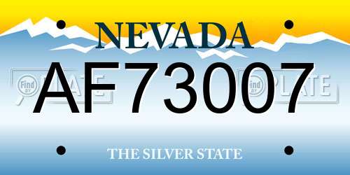 AF73007 Nevada License Plate