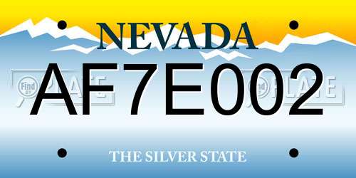 AF7E002 Nevada License Plate