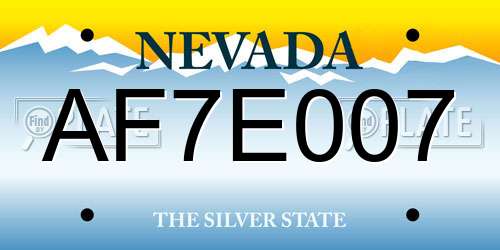 AF7E007 Nevada License Plate