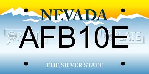 AFB10E Nevada License Plate