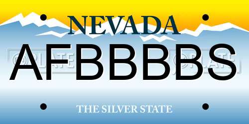 AFBBBBS Nevada License Plate
