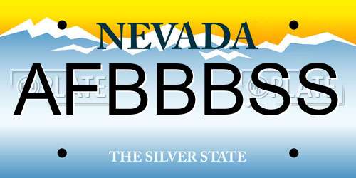 AFBBBSS Nevada License Plate