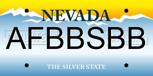 AFBBSBB Nevada License Plate