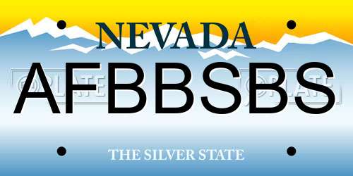 AFBBSBS Nevada License Plate