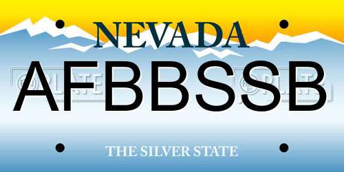 AFBBSSB Nevada License Plate