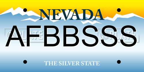 AFBBSSS Nevada License Plate
