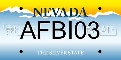 AFBI03 Nevada License Plate