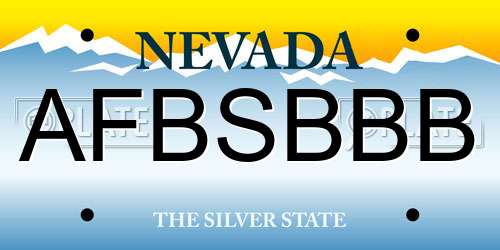 AFBSBBB Nevada License Plate