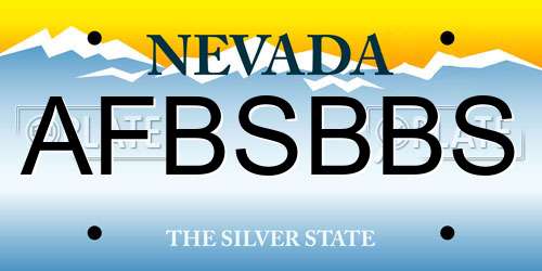 AFBSBBS Nevada License Plate