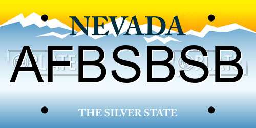 AFBSBSB Nevada License Plate