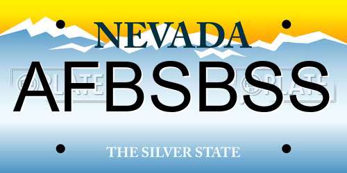 AFBSBSS Nevada License Plate