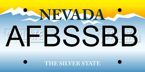 AFBSSBB Nevada License Plate