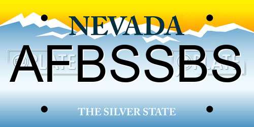 AFBSSBS Nevada License Plate
