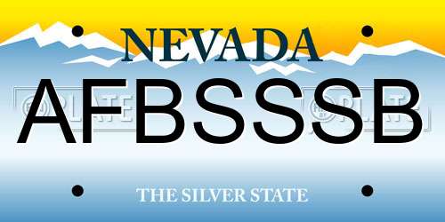 AFBSSSB Nevada License Plate