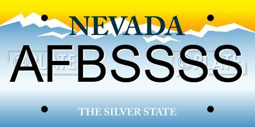 AFBSSSS Nevada License Plate