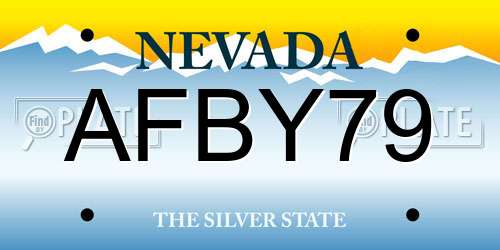 AFBY79 Nevada License Plate