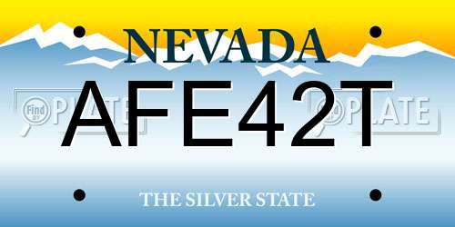 AFE42T Nevada License Plate
