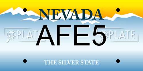 AFE5 Nevada License Plate