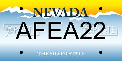 AFEA22 Nevada License Plate