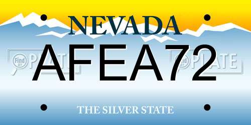 AFEA72 Nevada License Plate