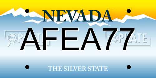 AFEA77 Nevada License Plate
