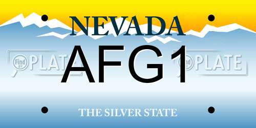 AFG1 Nevada License Plate
