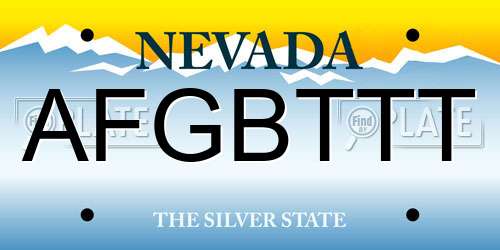 AFGBTTT Nevada License Plate