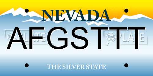 AFGSTTT Nevada License Plate