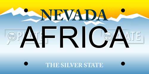 AFRICA Nevada License Plate