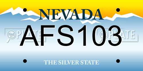 AFS103 Nevada License Plate