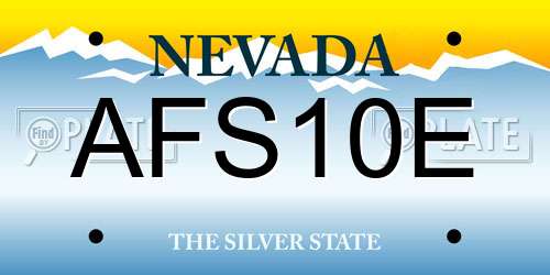 AFS10E Nevada License Plate