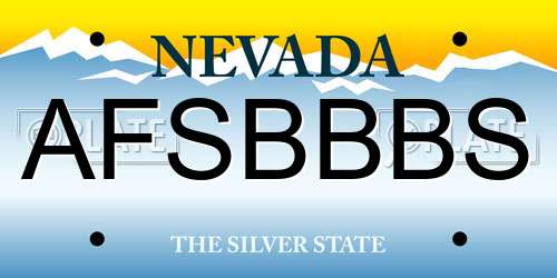 AFSBBBS Nevada License Plate