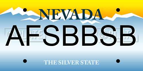 AFSBBSB Nevada License Plate