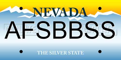 AFSBBSS Nevada License Plate