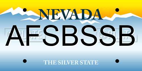 AFSBSSB Nevada License Plate