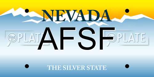 AFSF Nevada License Plate