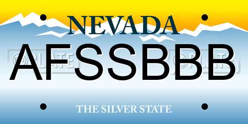 AFSSBBB Nevada License Plate
