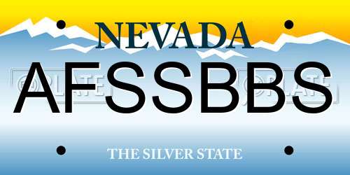AFSSBBS Nevada License Plate
