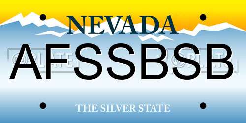 AFSSBSB Nevada License Plate