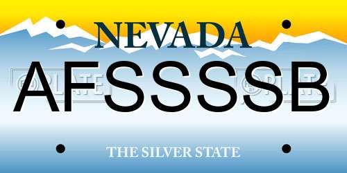 AFSSSSB Nevada License Plate