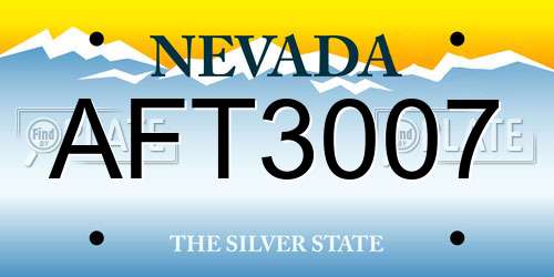 AFT3007 Nevada License Plate