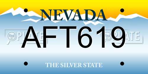 AFT619 Nevada License Plate
