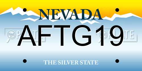 AFTG19 Nevada License Plate